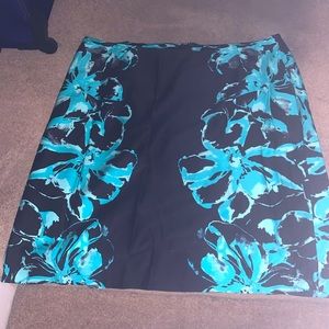 Black and teal/turquoise skirt